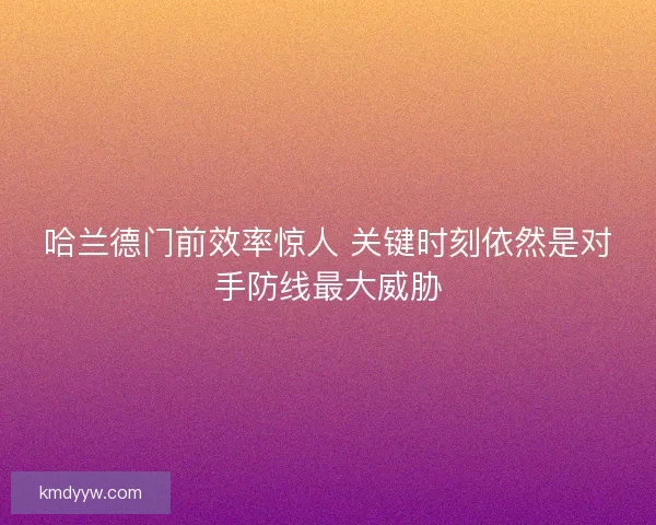 哈兰德门前效率惊人 关键时刻依然是对手防线最大威胁
